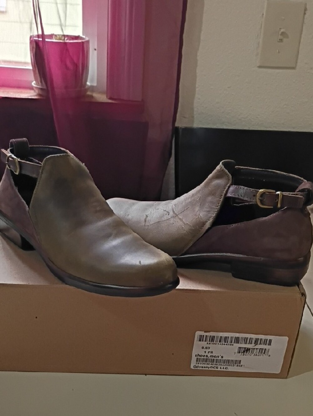 Naot Two-Tone Brown/Tan Leather Slingback Clogs - Picture 2 of 6